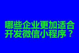 哪些企業(yè)更加適合開(kāi)發(fā)微信小程序？